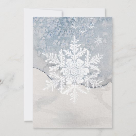 kersttaart-Waterverf-poinsettia bruiloft Aankondiging (Achterkant)