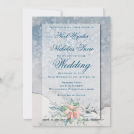 kersttaart-Waterverf-poinsettia bruiloft Aankondiging