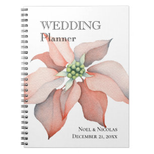 kersttaart-Waterverf-poinsettia bruiloft Notitieboek