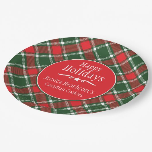 kersttaartan naam koekiewisselpapier bord (Gekanteld)