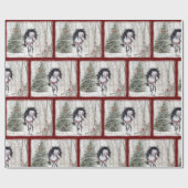 kersttaarten en kardinalen, verpakkingspapier cadeaupapier (Vlak)