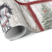 kersttaarten en kardinalen, verpakkingspapier cadeaupapier (Rol Hoek)