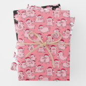 kersttaarten in kerstpapier voor kattenstaarten inpakpapier vel (In situ)