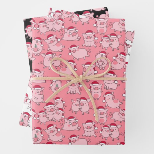 kersttaarten in kerstpapier voor kattenstaarten inpakpapier vel (In situ)