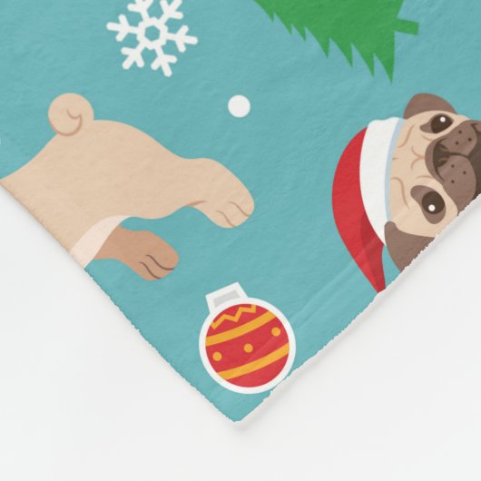 kersttaartpug Fleece Blanket (Hoek)