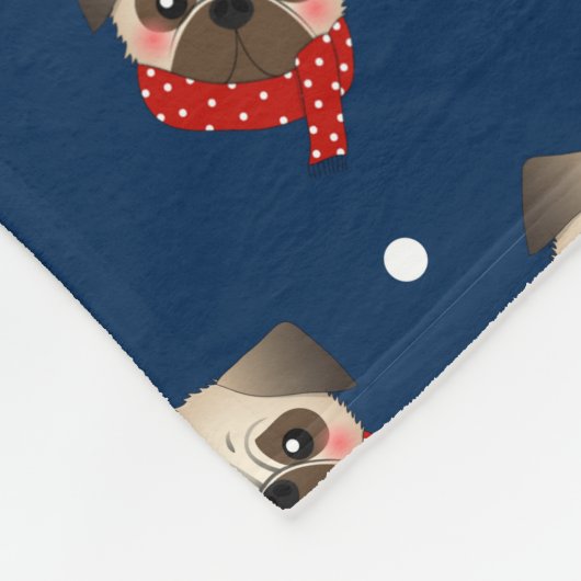 kersttaartpug Fleece Blanket (Hoek)