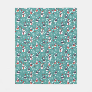 kersttaartpug Fleece Blanket