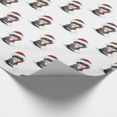 kersttabby Cat Kitten in Santa Hat Pattern Cadeaupapier (Hoek)