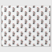 kersttabby Cat Kitten in Santa Hat Pattern Cadeaupapier (Vlak)