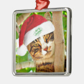 Kersttablet Kat in een boom Metalen Ornament (Links)