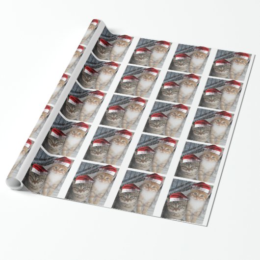 Kersttablet Kittens Cadeaupapier (Uitgerold)