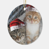 Kersttablet Kittens Keramisch Ornament (Links)