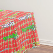 kersttablet, Prettige feestdagen rood groen Tafelkleed (Voorbeeld)