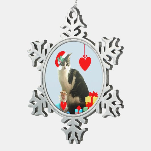 kersttablet tin sneeuwvlok ornament (Rechts)