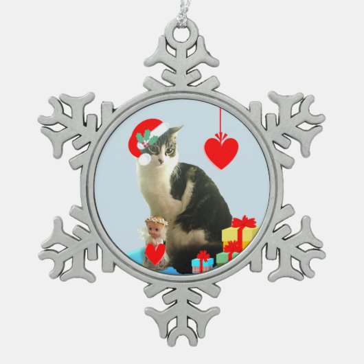 kersttablet tin sneeuwvlok ornament (Voorkant)