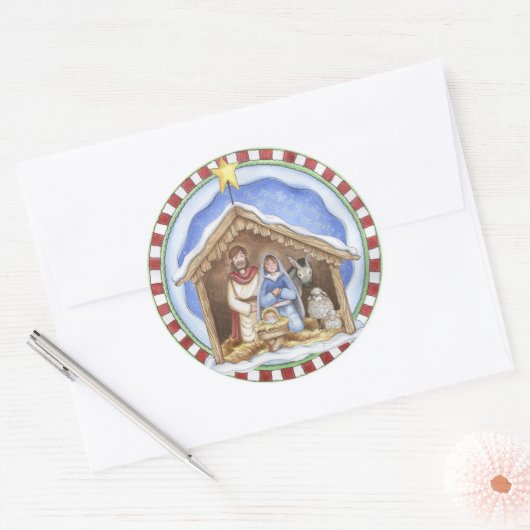 kersttactiek ronde sticker (Envelop)