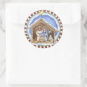 kersttactiek ronde sticker (Tas)