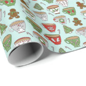 kersttactieken vakantiemunt cadeaupapier (Rol Hoek)