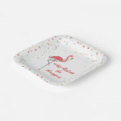 kersttactische Flamingo String Lights Papieren Bordje (Gebogen)