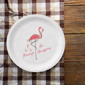 kersttactische Flamingo String Lights Papieren Bordje
