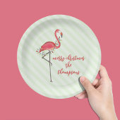 kersttactische Flamingo String Lights Papieren Bordje