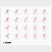 kersttactische Flamingo String Lights Ronde Sticker (Vel)
