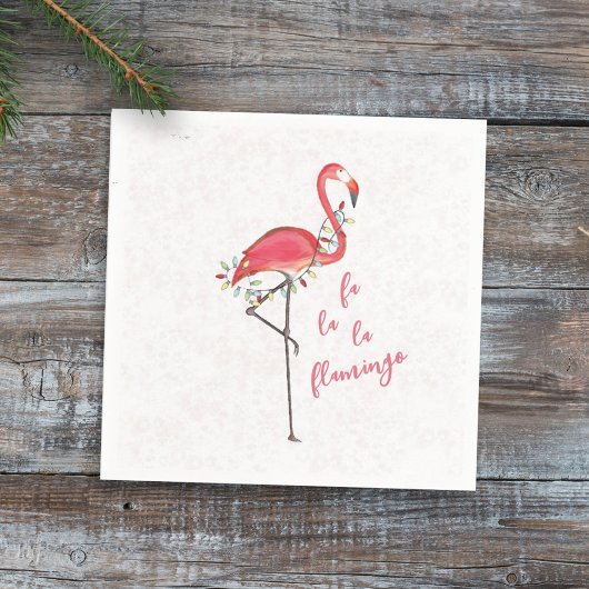 kersttactische Flamingo String Lights Servet