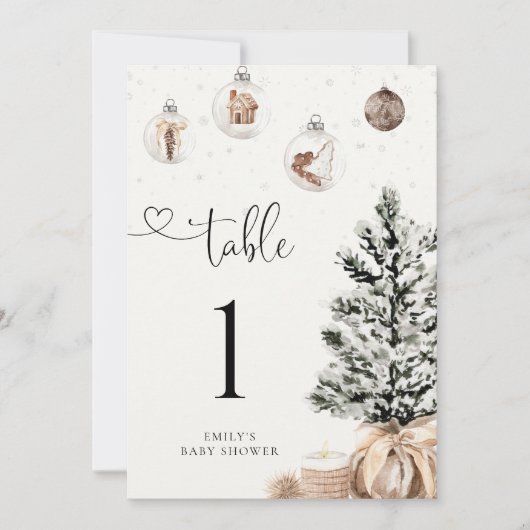 Kersttafel Nummerkaart Cozy (Voorkant)