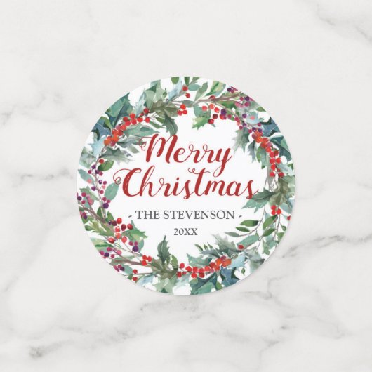 Kersttafel op maat Foto Confetti (Kleine voorkant)