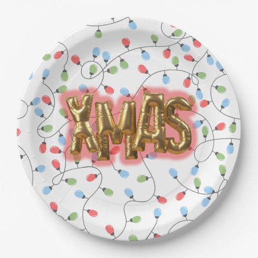 kersttafel papieren bordje (Voorkant)