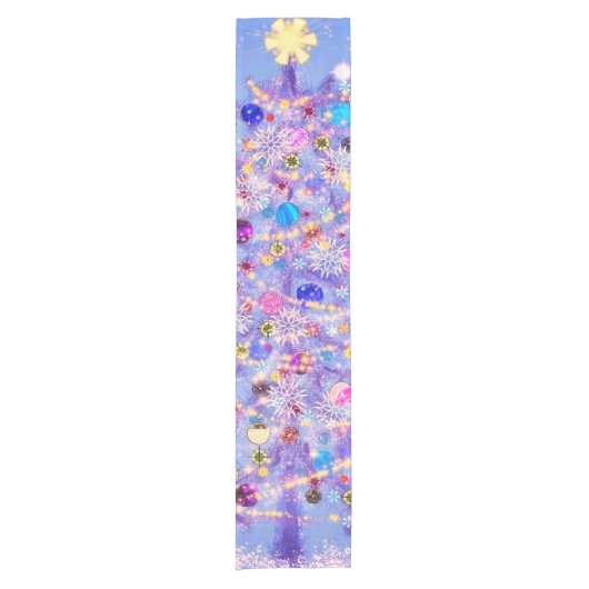 Kersttafel Runner Mooie kerstboom Korte Tafelloper (Voorkant)