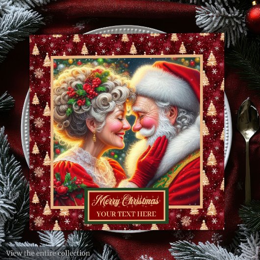 Kersttafel servetten rood goud groen ontwerp