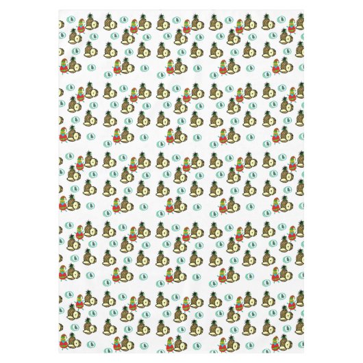 kersttafelkleden, kerstananananas bomen tafelkleed (Voorkant)