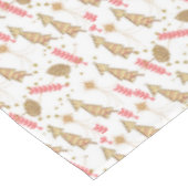 kersttafelkleden, prettige kerstgouden bomen tafelkleed (Gekanteld)