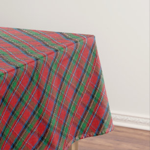 Kersttafelkleed geruit rood, blauw groen geruit tafelkleed