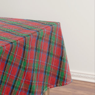 Kersttafelkleed geruit rood, blauw groen geruit tafelkleed