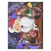 Kersttafelkleed kerstman met rendierensap tafelkleed (Voorkant)