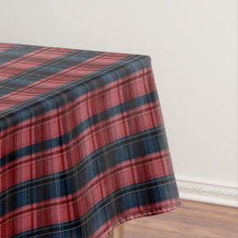 Kersttafelkleed Klassiek Navyblauw & Rood Geruit Tafelkleed