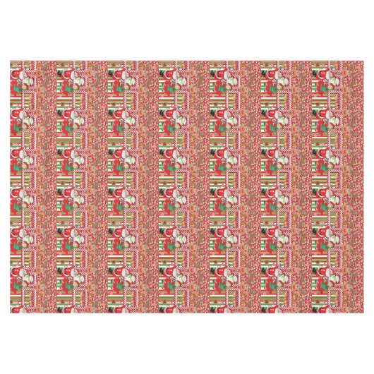 Kersttafelkleed, Merry, Snowman Santa Elf Tafelkleed (Voorkant (Horizontaal))