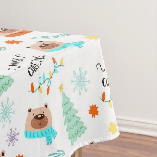 Kersttafelkleed met Lachende Beren Tafelkleed (Voorbeeld)