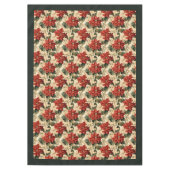 Kersttafelkleed met poinsettia patroon in vintage tafelkleed (Voorkant)