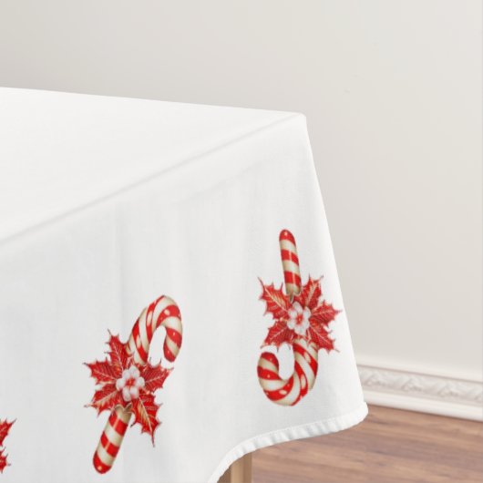 Kersttafelkleed, Rood & Witte Candycane Tafelkleed (Voorbeeld)