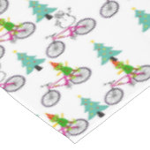 Kersttafelkleed, Sneeuwmannen Bomen Fietsen Tafelkleed (Gekanteld)