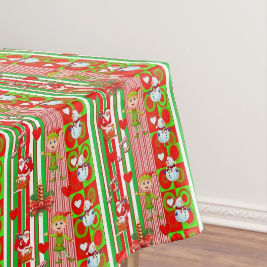 Kersttafelkleed, vrolijk kerstfeest, Elf Tafelkleed (Voorbeeld)