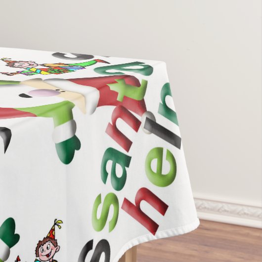 Kersttafelkleed, vrolijk kerstfeest hulp van de ke tafelkleed (Voorbeeld)