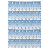 Kersttafellaken, blauwe sterren tafelkleed (Voorkant)