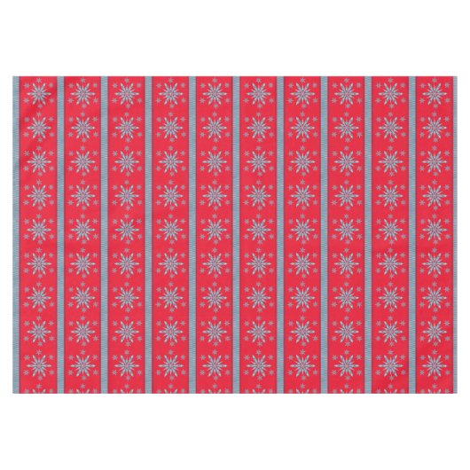 Kersttafellaken, Snowflake Tablecloth Red Tafelkleed (Voorkant (Horizontaal))