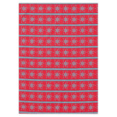 Kersttafellaken, Snowflake Tablecloth Red Tafelkleed (Voorkant)