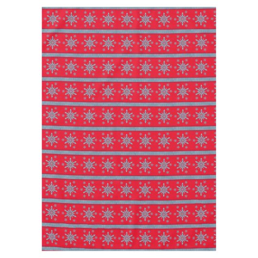 Kersttafellaken, Snowflake Tablecloth Red Tafelkleed (Voorkant)