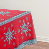 Kersttafellaken, Snowflake Tablecloth Red Tafelkleed (Voorbeeld)